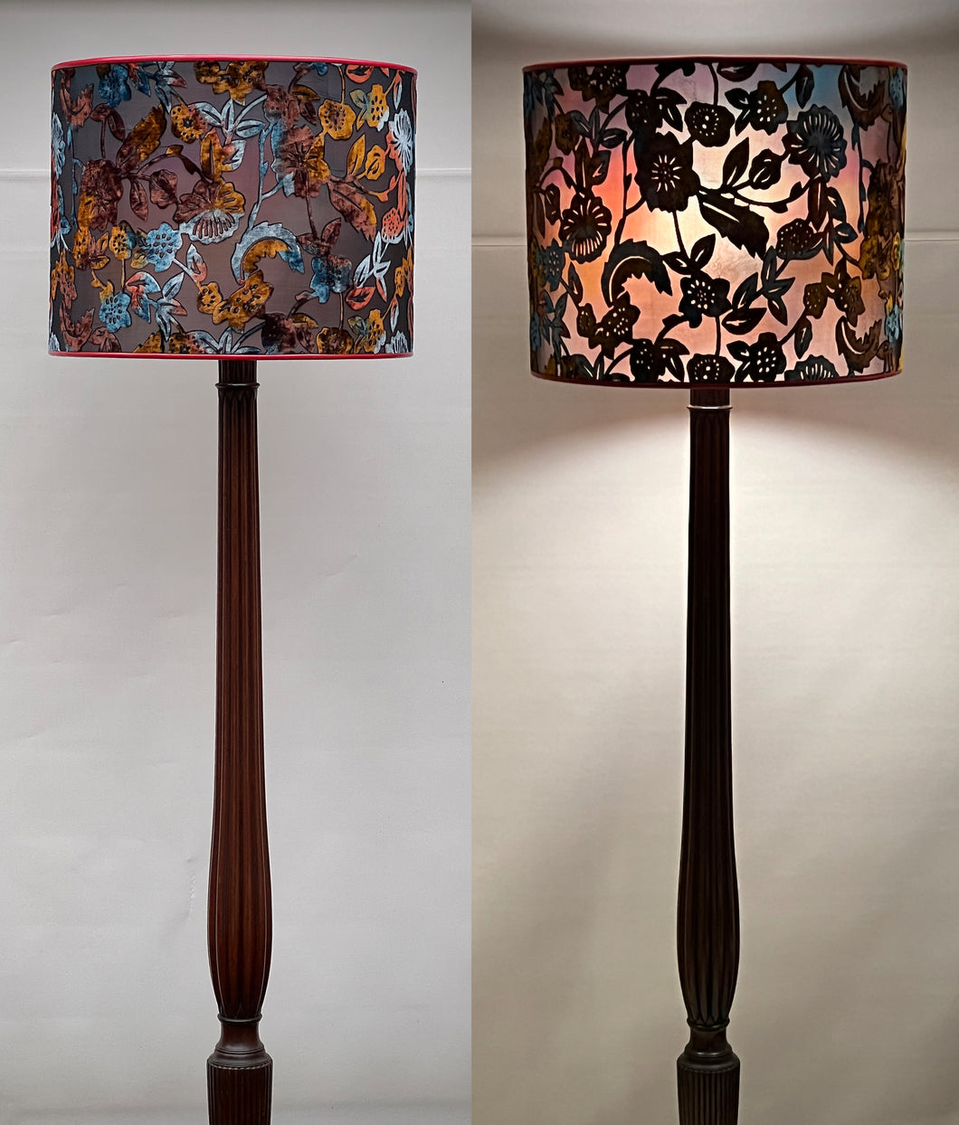 Bespoke luxury handmade velvet lampshade
