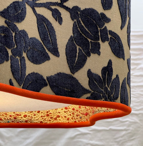 stylish contemporary ceiling lampshade with hand painted lining