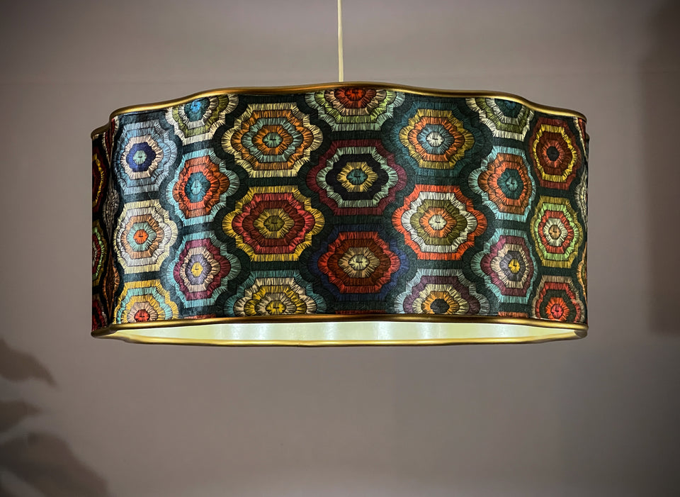 designer velvet ceiling drum lampshade 