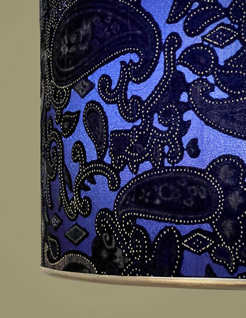 luxury bespoke blue lampshade