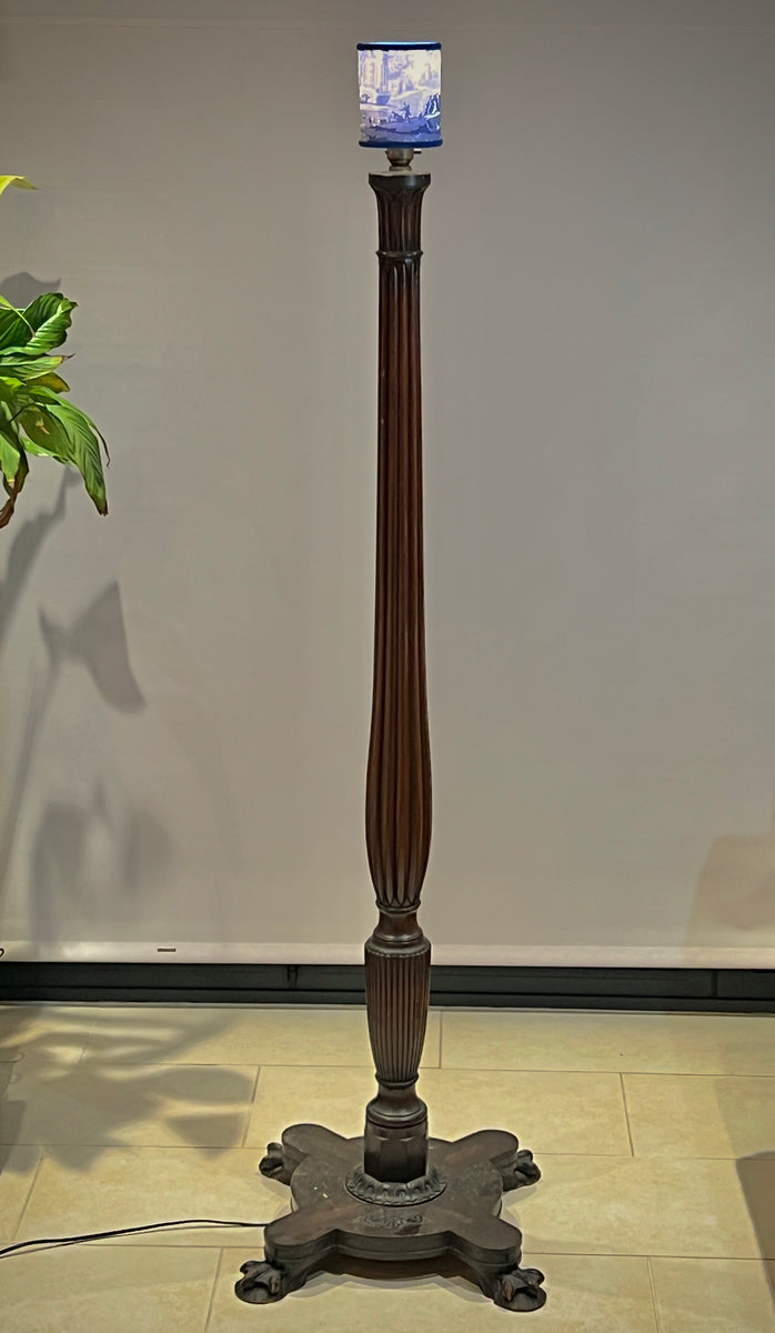 Handmade lampshade on large stand