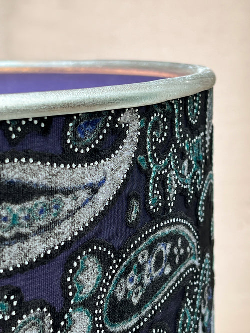 unique silver leaf lampshade edge detail