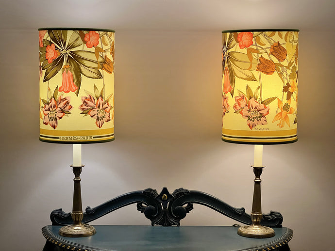 hermes silk luxury fabric for lamp shades