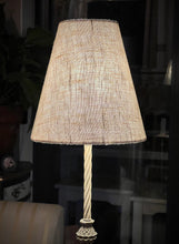 Load image into Gallery viewer, bespoke unique table cone shape lamp shade
