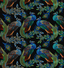 Load image into Gallery viewer, colourful birds luxury velvet fabric for lamp shades
