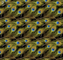 Load image into Gallery viewer, peacock feathers velvet fabric for lamp shades
