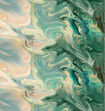Load image into Gallery viewer, abstract blue green fabric for lamp shades
