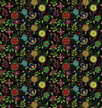 Load image into Gallery viewer, multi colour bright flowers fabric for lamp shades
