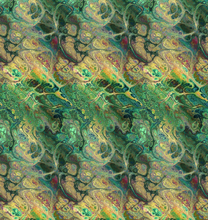 Load image into Gallery viewer, abstract green blue yellow design fabric for lamp shades
