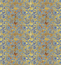 Load image into Gallery viewer, luxury gold and blue fabric for lamp shades
