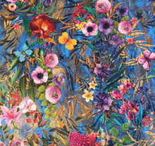Load image into Gallery viewer, multi colour flowers fabric for lamp shades
