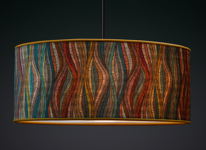 curved lines velvet ceiling pendant lampshade